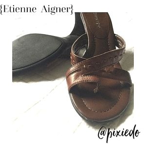 EUC Leather Cross Toe Sandals